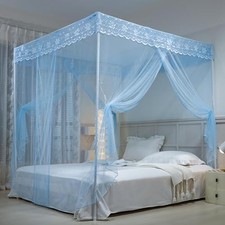 Bed Canopy, Princess Bed Curtain Net Solid 79"W x 79"L Pack of 1 Baby Blue