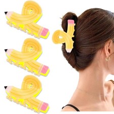 KICOSY 3PCS Back to School Hair Claw Clips - 1 Count Pack of 3 , Yellow