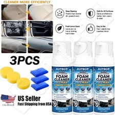 3X Multi-purpose Foam Cleaner No Rinse Car Interior Cleaner Deep Stain Remover