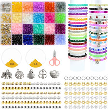 6Mm Glass Beads for Jewelry Making Kit, 1258Pcs round Crystal Beads for Bracelet