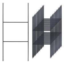 25 Pack H Frame Yard Stakes Metal, 16.5x7 Inch H Stakes for Signs, Holder, La...