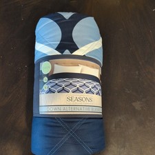Season's Collection Down Alternative Blanket - Queen - Blue Pattered - 98" x 96"
