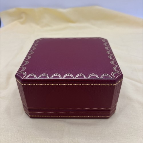 Cartier Red Empty Box Gold Filigree Trim Jewelry Gift Love Bracelet Watch Etc B - Picture 5 of 16