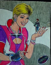 Chic Chick Holding Little Man Robert James Wright Studio Art 1/1 Recherche 1985