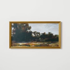 13.9" x 25.4" Horizontal Landscape Framed Canvas - Threshold designed