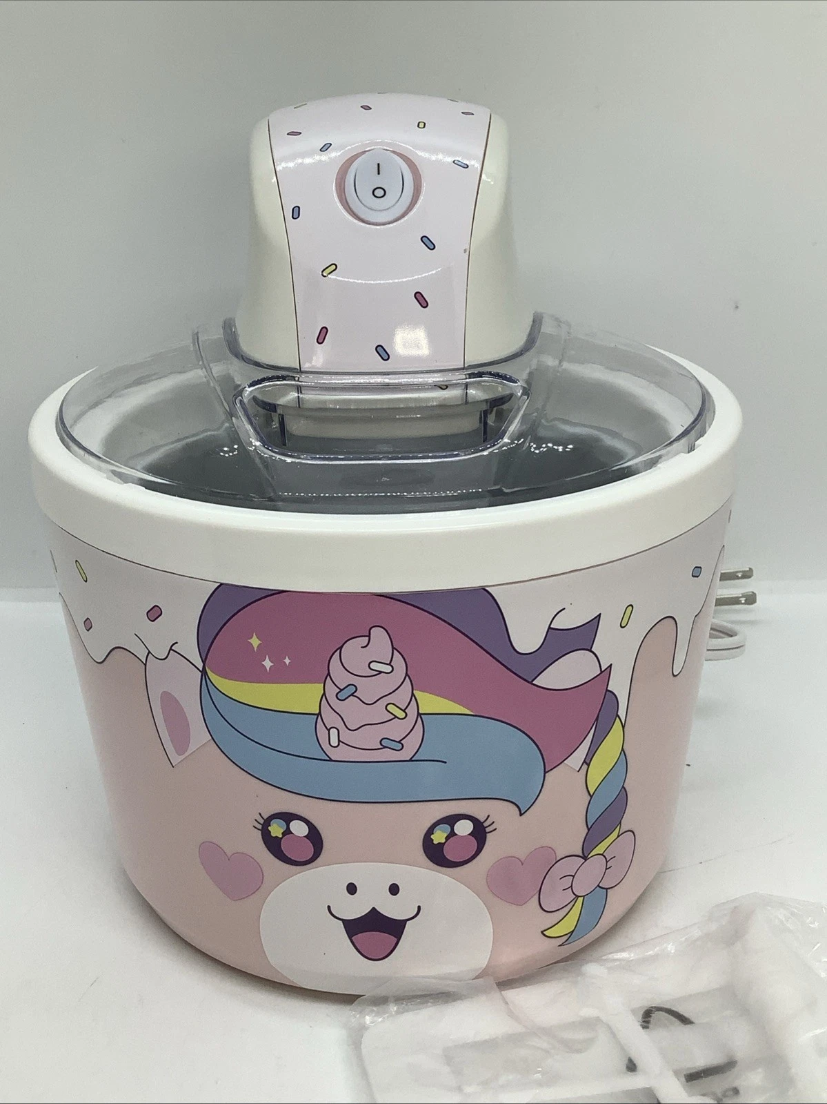 Intertek SU-565 1.2 Quart Unicorn Electric Ice Cream Maker Machine for Kids