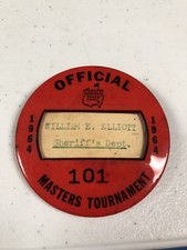 1964 Masters Official Law Enforcement Metal Badge