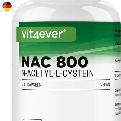 vit4ever NAC - N-Acetyl L-Cystein 240 Kapseln mit je 800 mg - 8 Monatsvorrat -