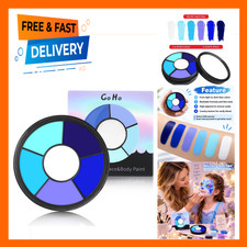 Face Body Paint Palette, Six Colors, Blue, Washable Cream Makeup, Halloween