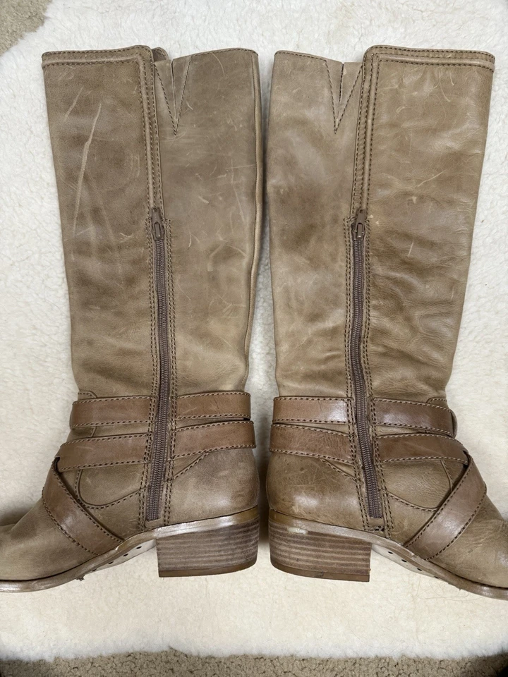 Botas de equitación Gianni Bini para mujer de cuero de 7 altas hebillas de socorro Lagenlook Foto 4 de 4