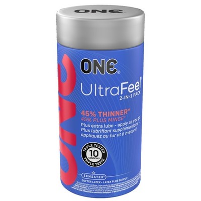 One Ultra Feel Condoms - Premium Lubricated Latex Condom - 10 count EXP 06032027