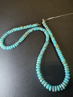 6mm Kingman Turquoise stone rondelle heishi