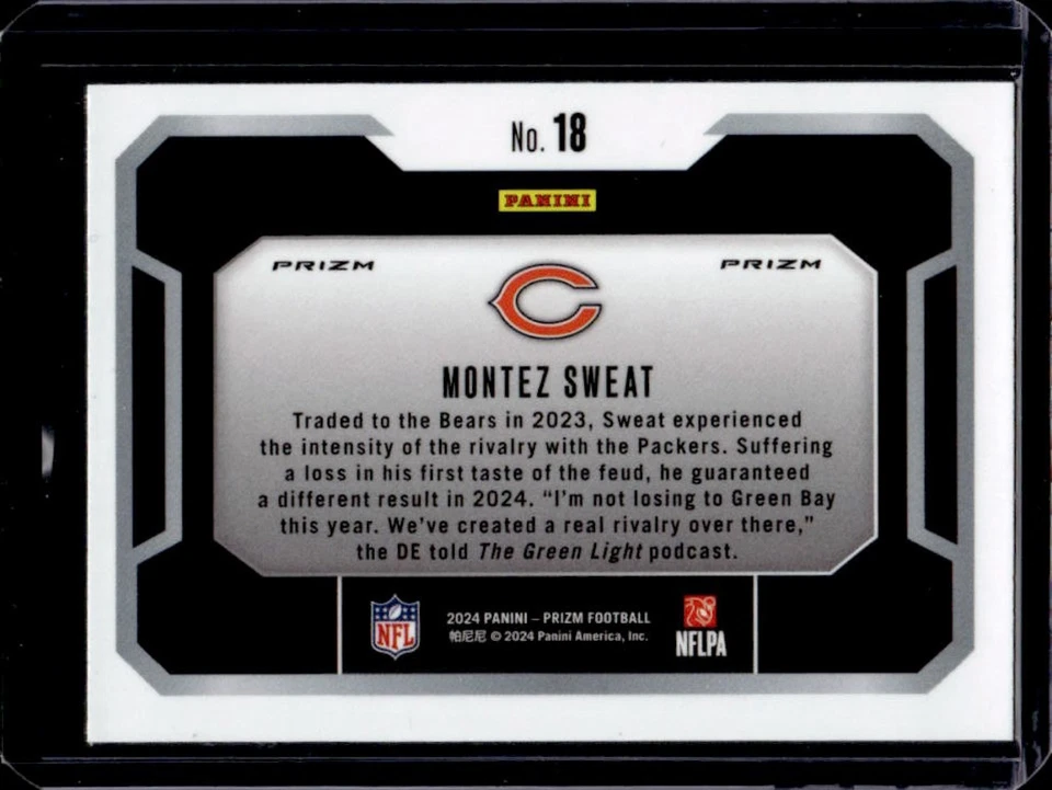 2024 Prizm Montez Sweat Lockdown! #18 Bears - Image 2 of 2