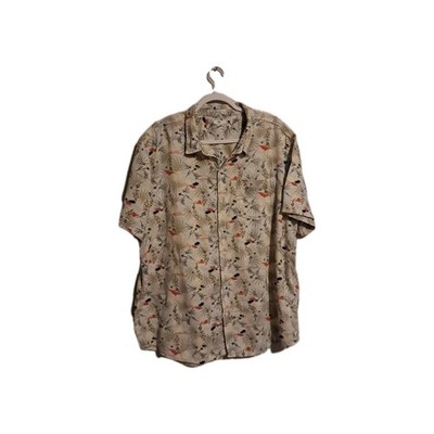  Dip Men s Parakeet Print Hawaiian Camp Button Down Shirt Size 2XLT