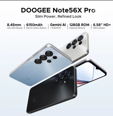 Doogee Note 56X Pro 6,56'' 32+128GB NFC 6150mAh Dual Sim Android 16 Smartphone 