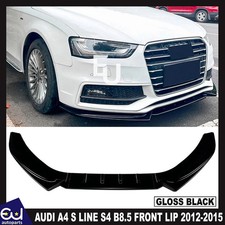 FOR AUDI A4 S4 S LINE B8.5 GLOSS BLACK FRONT SPLITTER LIP SPOILER WING 2012–2015