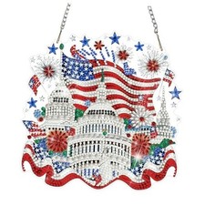 4th of July Diamond Art Hanging Kits for Adult, Diamond Painting Capitol QP076