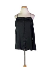 Free People Size S Black Walk This Way Off-The-Shoulder Blouse Button Front
