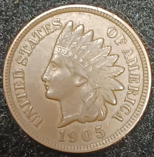 1905   Indian Cent , KM-90a ,  Extra Fine / AU  Condition ( Strong Liberty )
