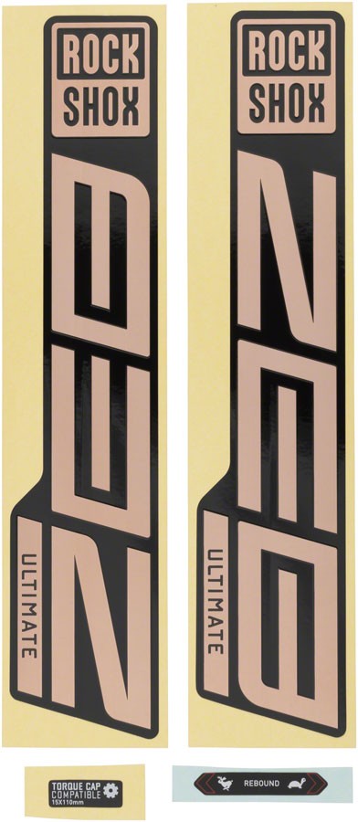 Набор наклеек для вилок RockShox - ZEB Ultimate 27/29 из матовой медной фольги / Черный глянец
