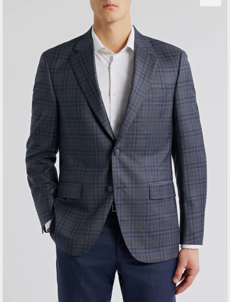 Peter Millar Men's Plaid Sport Coat Jacket - Size 44S