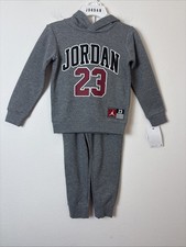 Jordan Jumpman 23 Boys 2pc Hoodie Jogger Set Gray NWT Toddler Kids Size 4-5 YRS
