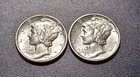 Pair of Choice/Gem BU 1945-P Mercury Dimes