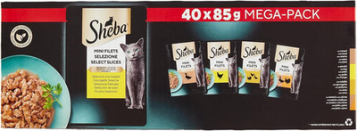 Sheba Mini Filets   Frischebeutel in Sauce, Auswahl Mit Geflügel Für Ausgewachse