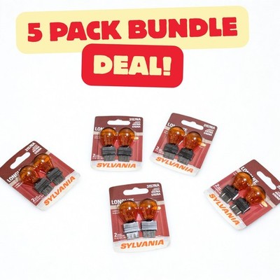 5 Pack Sylvania 3157NA Long Life Amber Turn Signal Bulbs 10 Total OEM
