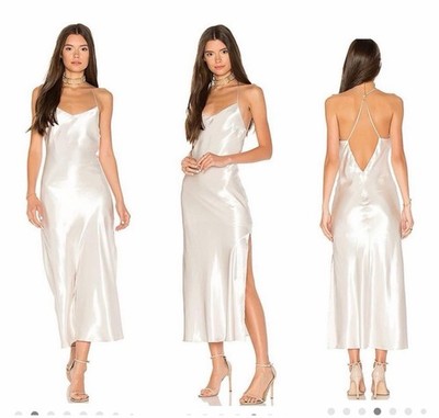 Bardot Pfeiffer White Satin Slip Dress Women Size 4