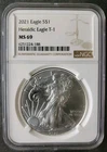 2021 $1 American Silver Eagle Dollar NGC MS69
