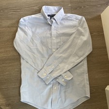 Brooks Brothers Classic Boys Size 12 Blue Button Down Dress Shirt Non-Iron Shirt