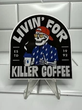 Dutch Bros Sticker • “Livin’ for Killer Coffee” Skeleton August 20, 2025 Release