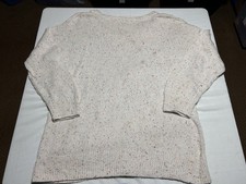 Old Navy Women  s White Speckled Tunic Length Sweatshirt