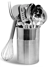 Chef Craft - 8 Piece Stainless Steel Kitchen Utensils Set with Utensil Holder