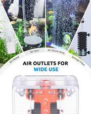 Fish Tank Bubbler, Adjustable Aquarium Air Pump Quiet Bubbler for Fish Tank, ...