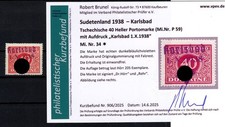 SUDETENLAND Karlsbad 34 tadellos * MH+gepr. BEFUND EUR (DA0083