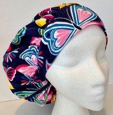 Flannel Butterfly Print Size Medium Medical Bouffant Scrub Cap Surgery Hat