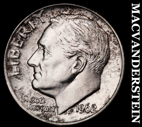 1962-D Silver Roosevelt Dime - Choice Gem Brilliant Unc  Lustrous  #G7790