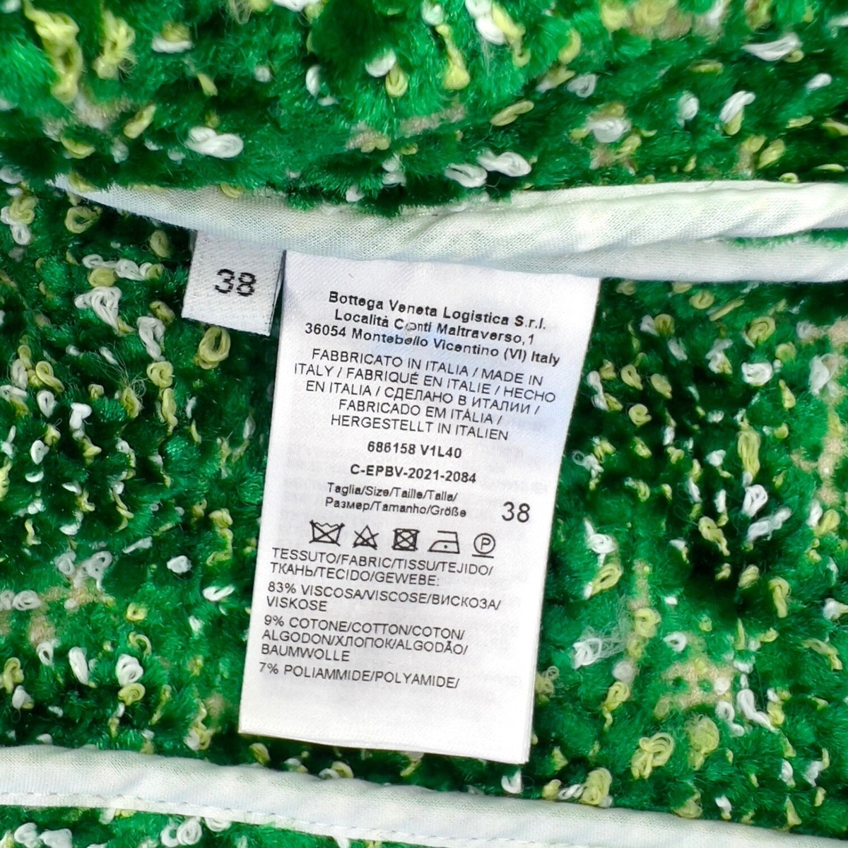 Bottega Veneta Abstract Chenille-Bouclé Green Jacket - Size Bottega Veneta Abstract Chenille-Bouclé Green Jacket - Size