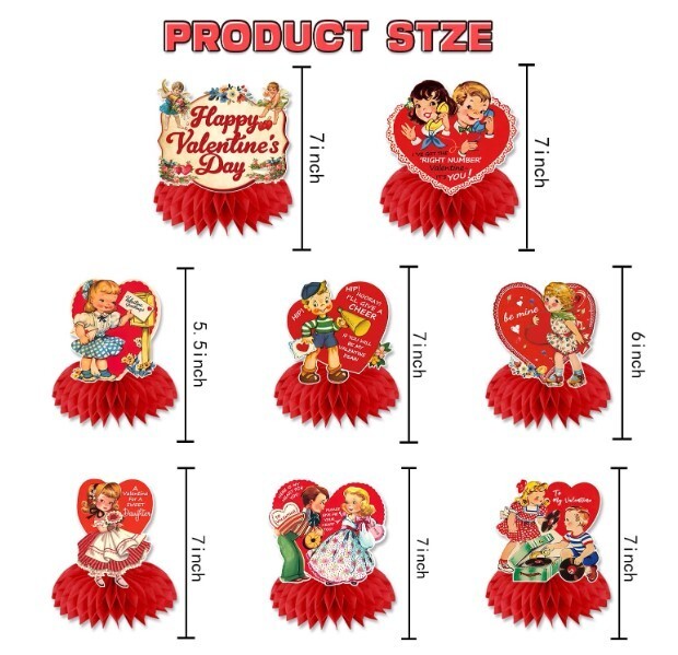 Vintage Valentine Decorations, 8Pcs Vintage Valentines Day