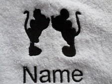 CHILD'S PINK HOODED ROBE embroidered with a DISNEY design and Personalised Name