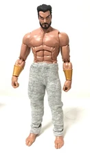 OZ-SP-GRY: FIGLot Grey Fabric Pants for 6" Muscular Action Figure Body