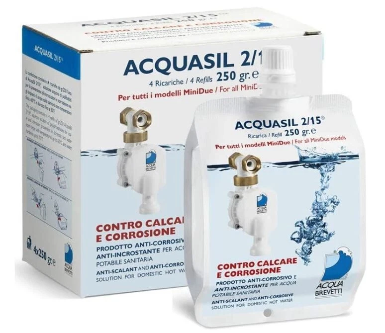 PC100 ACQUASIL 2/15 4 SACCHE X 250G ANTICORROSIVO ANTINCROSTANTE POMPE MINIDUE - Immagine 3 di 4