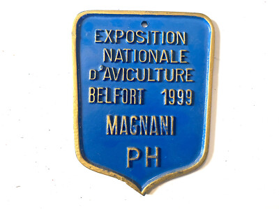 Aluminium plate Concours Aviculture Colombophile Belfort 1999 Modene Club