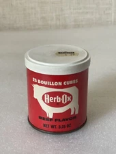 Herb Ox Beef Flavor Bouillon Cube  Cardboard Container Vintage Collectable