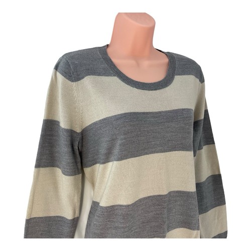 Papaya Women’s Jumper Pullover Size 14 Colour Grey Beige Long Sleeve - Picture 5 of 14