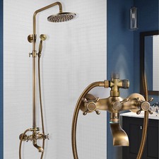 Antik Retro Duscharmatur Rund Regendusche Bad Duschset Mischbatterie Duschsystem