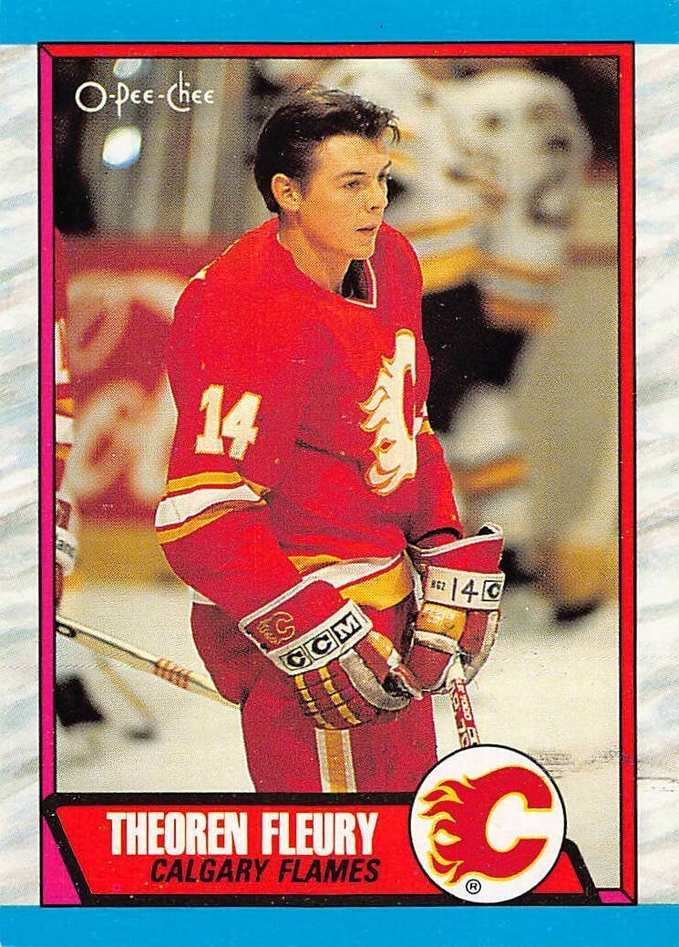 1989-90 OPC Hockey Theoren Fleury Rookie Card #232 NM or Better CALGARY FLAMES