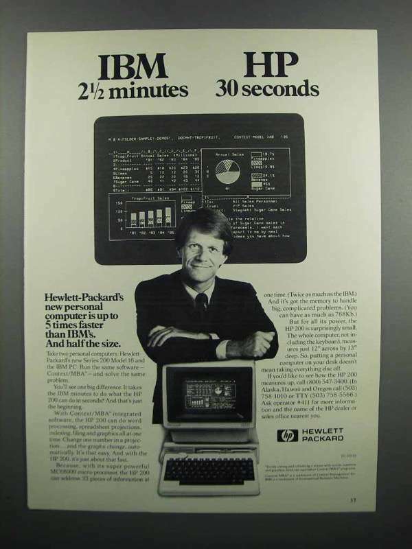 1983 Hewlett Packard HP200 Model 16 Computer Ad | eBay